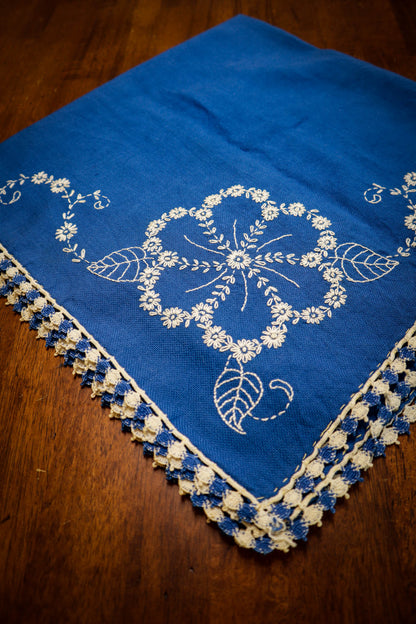 Bright Blue Bridge Tablecloth