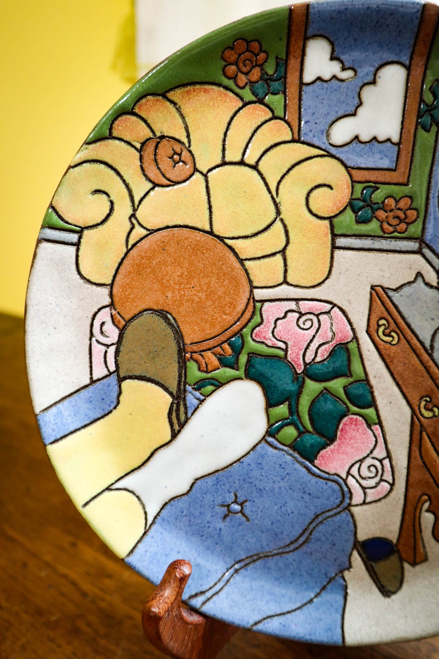 Cozy Boho Art Pottery Plate
