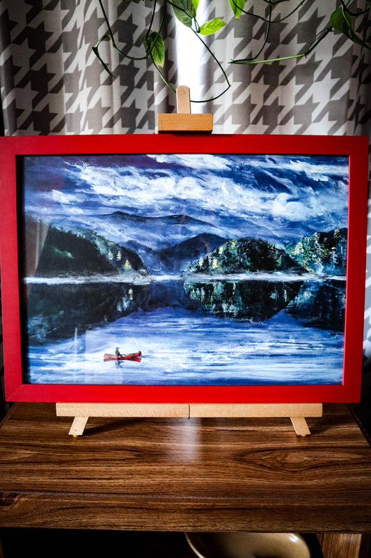 Serene Mountain Lake Framed Art