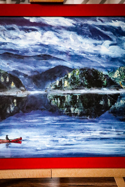 Serene Mountain Lake Framed Art