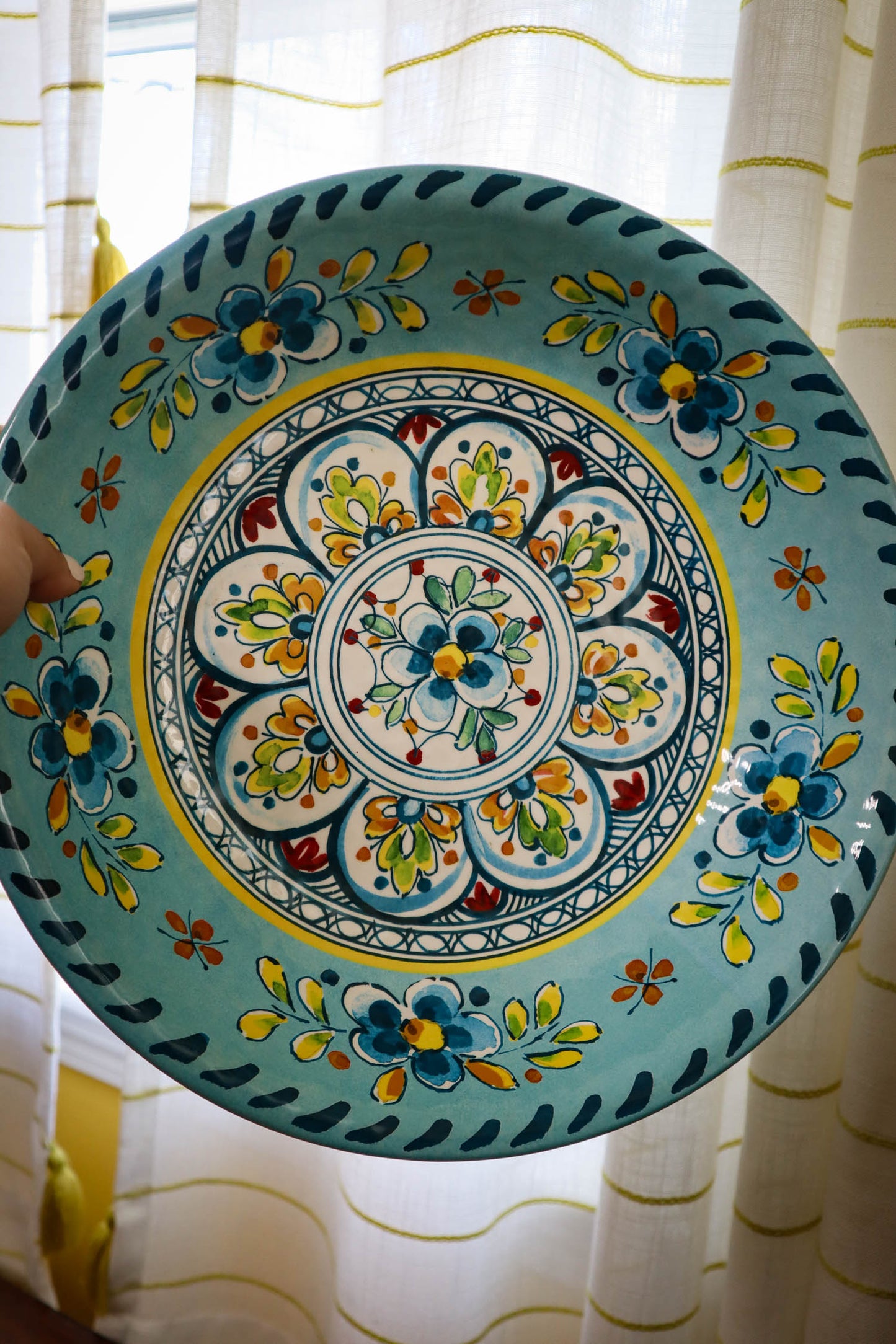 Mediterranean Melamine Serving Bowl