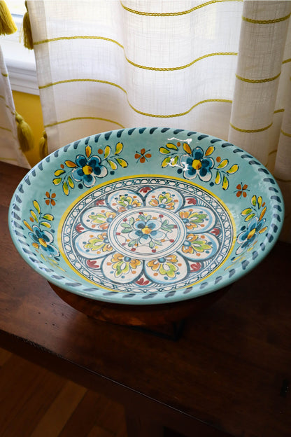 Mediterranean Melamine Serving Bowl