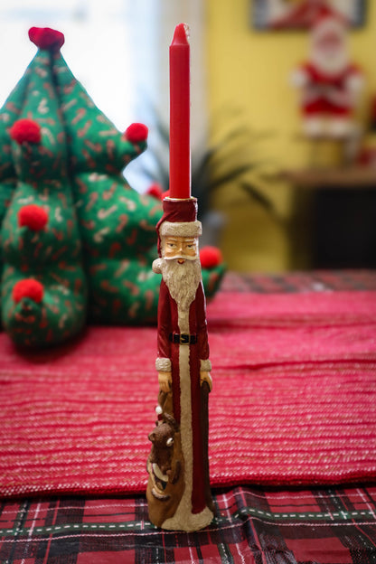 Slim Santa Mini Taper Candle Holder