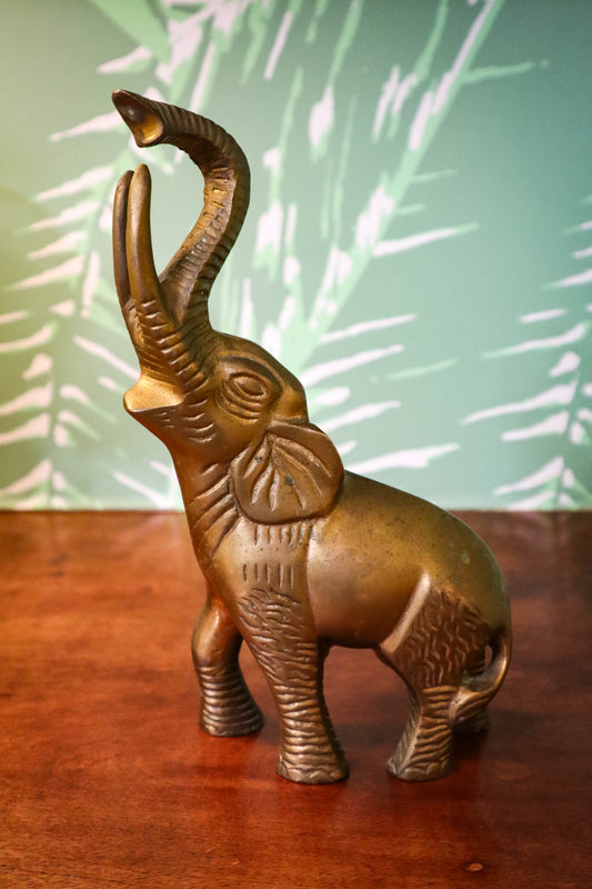 Lucky Elephant Brass Figurine