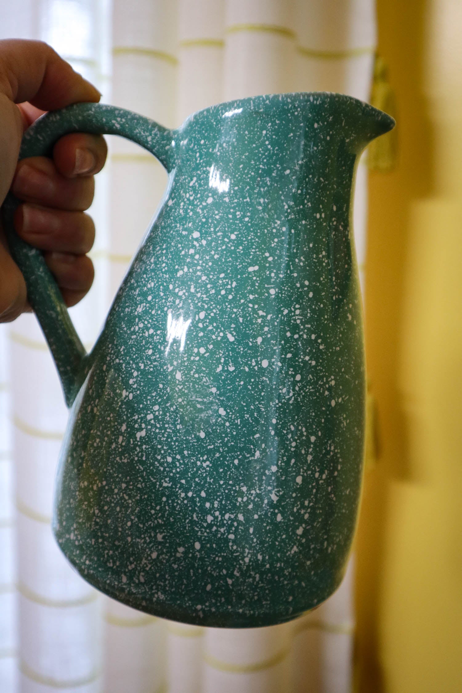 Retro Turquoise Jug Speckled Dimples - Stunning Ceramic Vessel - hotsell Gerz Vancouver Canada - C1950s to 1960s