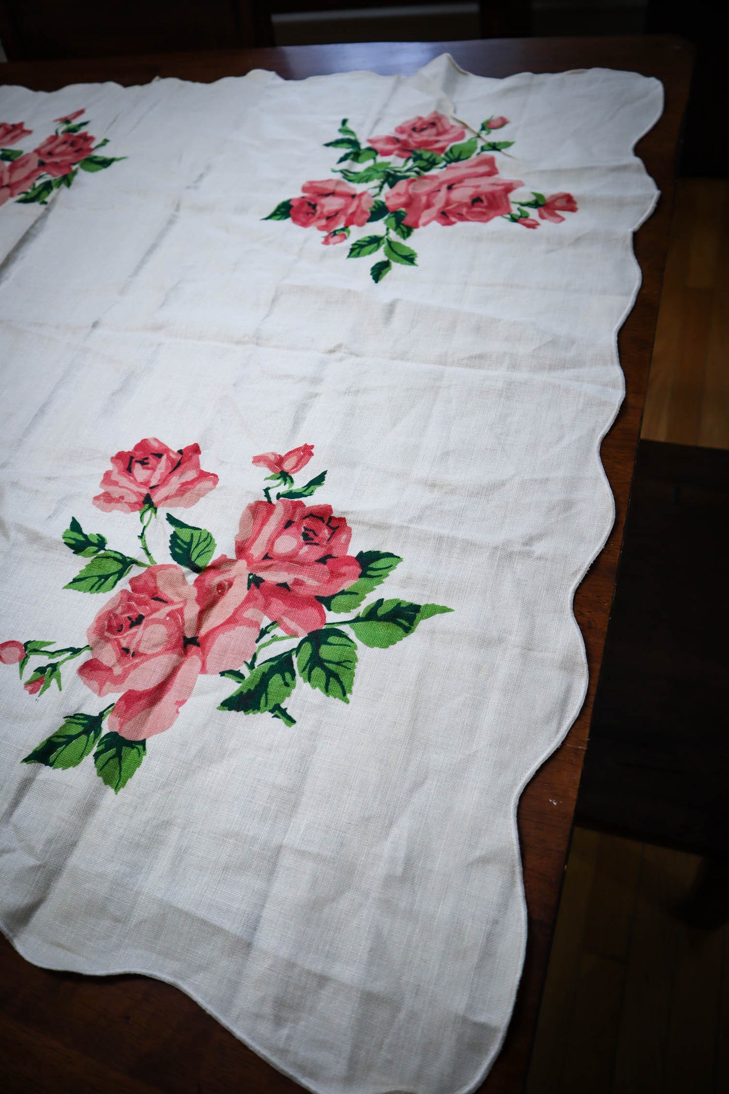 Rosy Linen Tablecloth