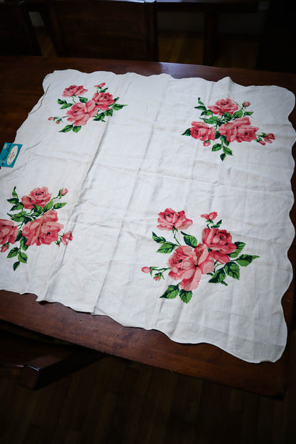 Rosy Linen Tablecloth