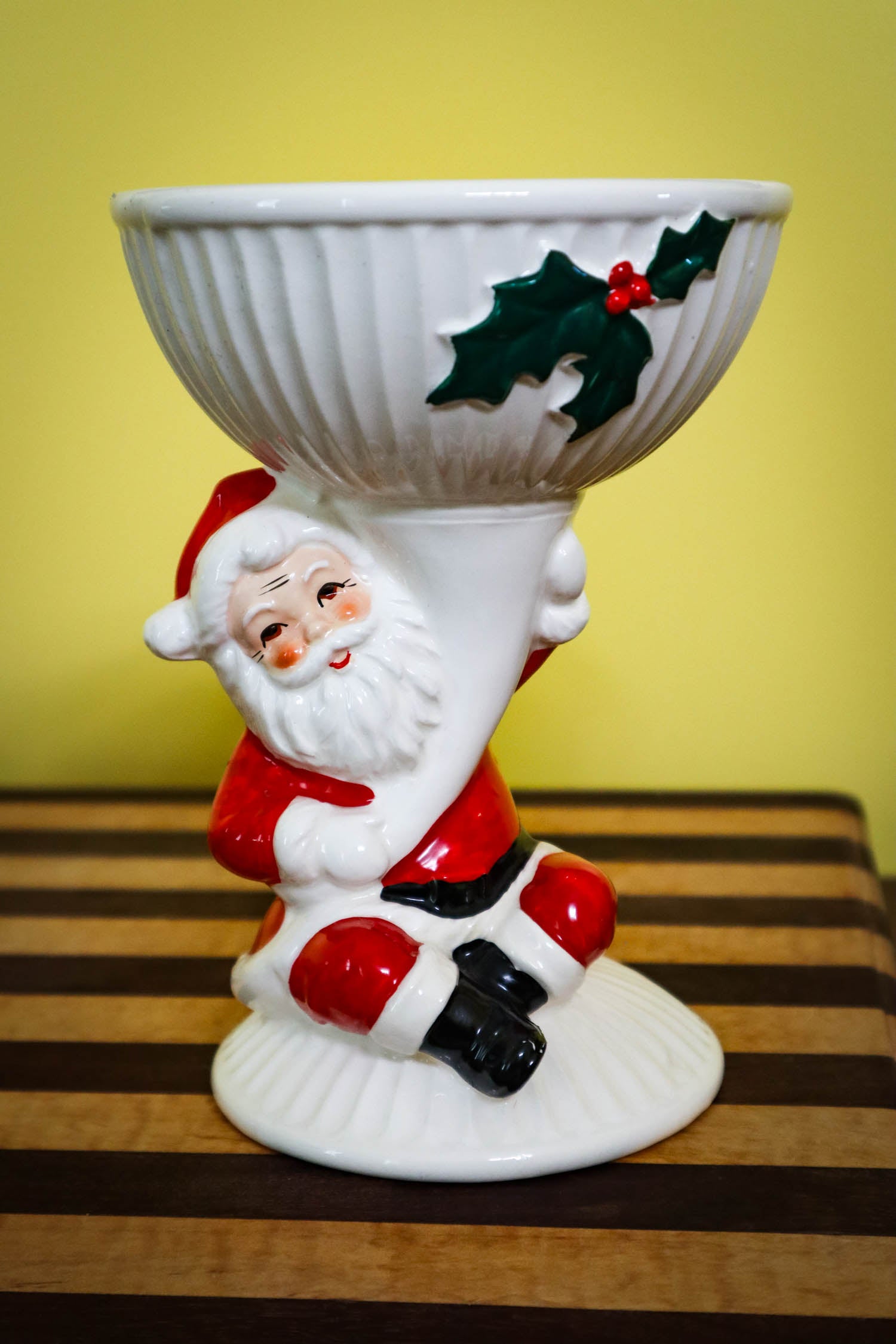 Vintage Christmas Santa candy dish store