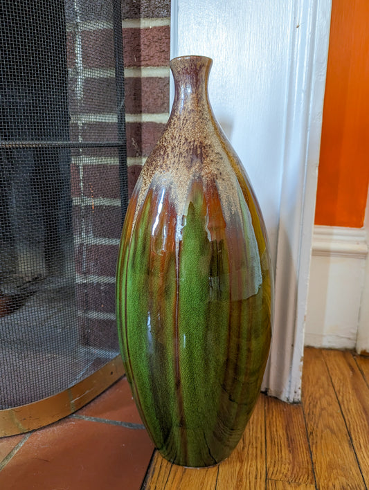 I Carried a Watermelon Drip Glaze Floor Vase