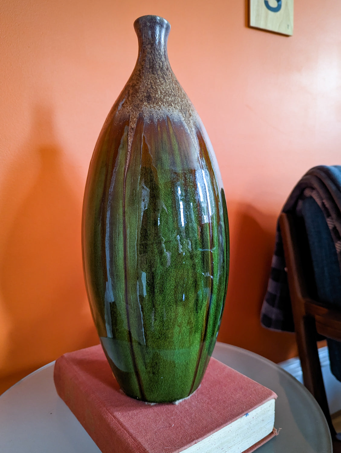 I Carried a Watermelon Drip Glaze Floor Vase