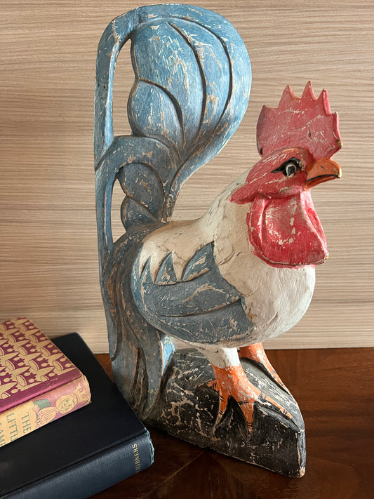 Cock-a-Doodle All Day Wooden Rooster