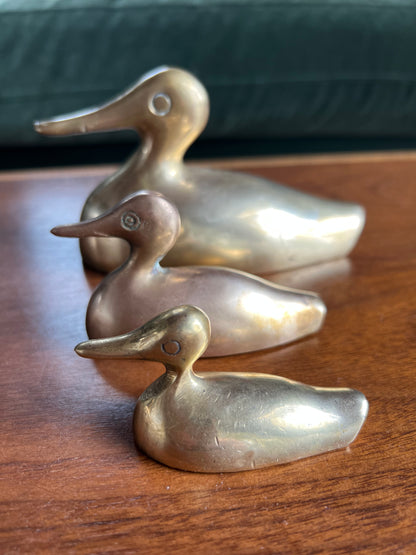 Mama & Baby Brass Ducks